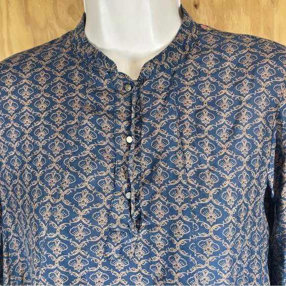 Fabindia rayon blend printed tunic blouse pullover women’s small - Picture 4 of 8